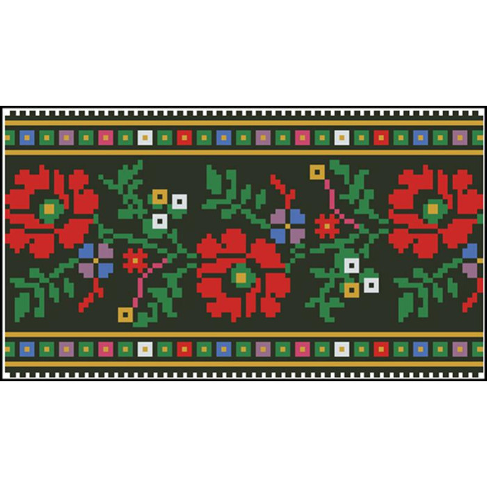 КЛ123пБ1301k Барвиста вишиванка Набір для вишивки бісером - Клатч Борщівська 21x13 см габардин, білий