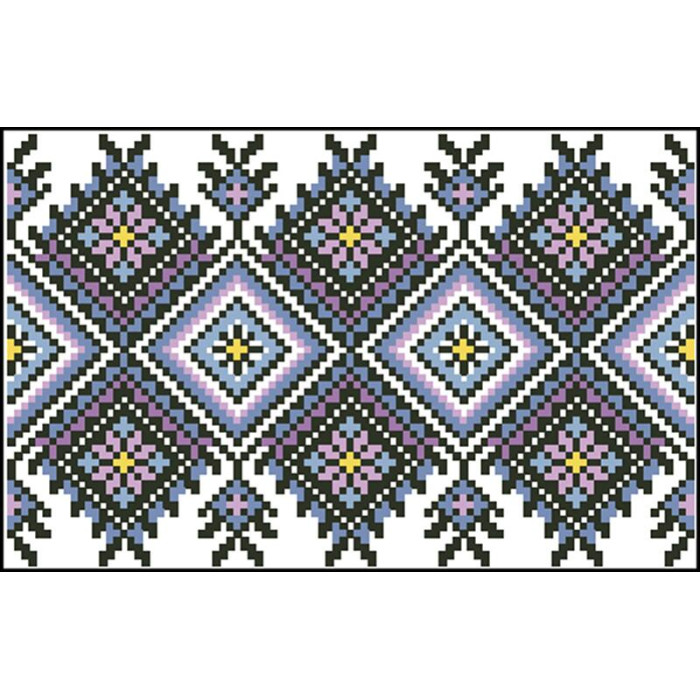 КЛ125дБ1301i Барвиста вишиванка Набір для вишивки друкованим хрестиком - Клатч Загадкова 21x13 см домоткане полотно, білий