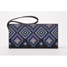 КЛ125хЧ1301 Барвиста вишиванка Заготовка для вишивки - Клатч Загадкова 21x13 см батист, чорний