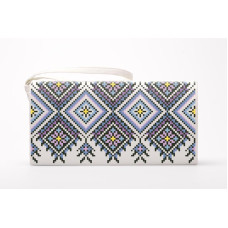 КЛ125шБ1301 Барвиста вишиванка Заготовка для вишивки - Клатч Загадкова 21x13 см шовк, білий