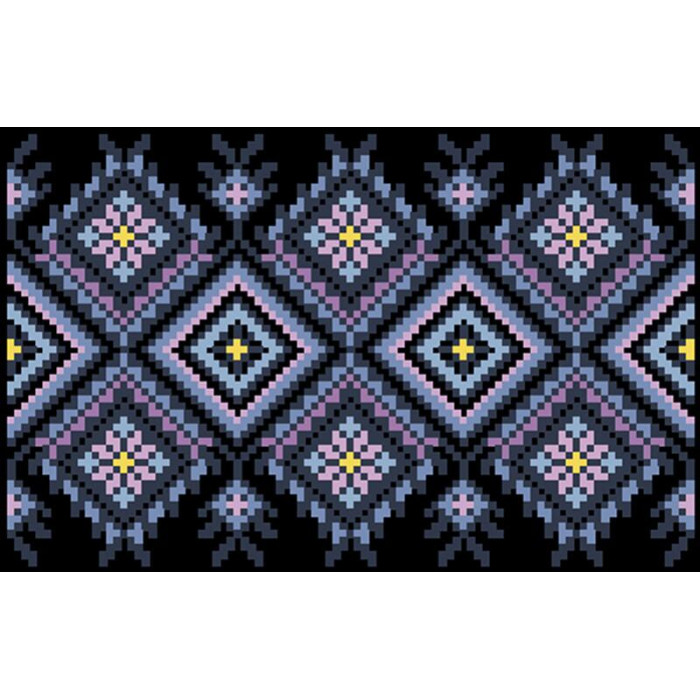 КЛ125шЧ1301i Барвиста вишиванка Набір для вишивки друкованим хрестиком - Клатч Загадкова 21x13 см шовк, чорний