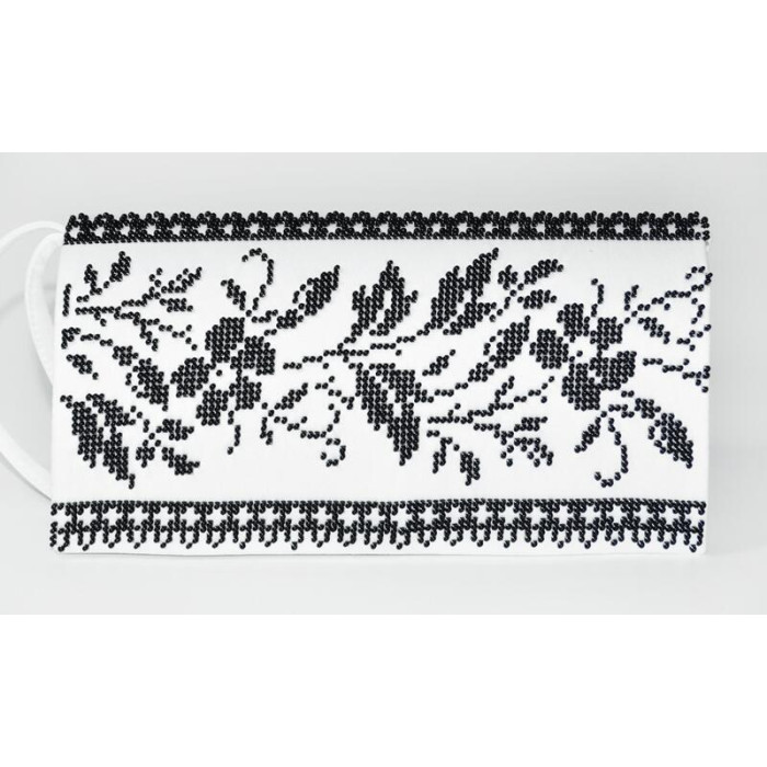 КЛ126шБ1301i Барвиста вишиванка Набір для вишивки друкованим хрестиком - Клатч Сокальська квітка 21x13 см шовк, білий