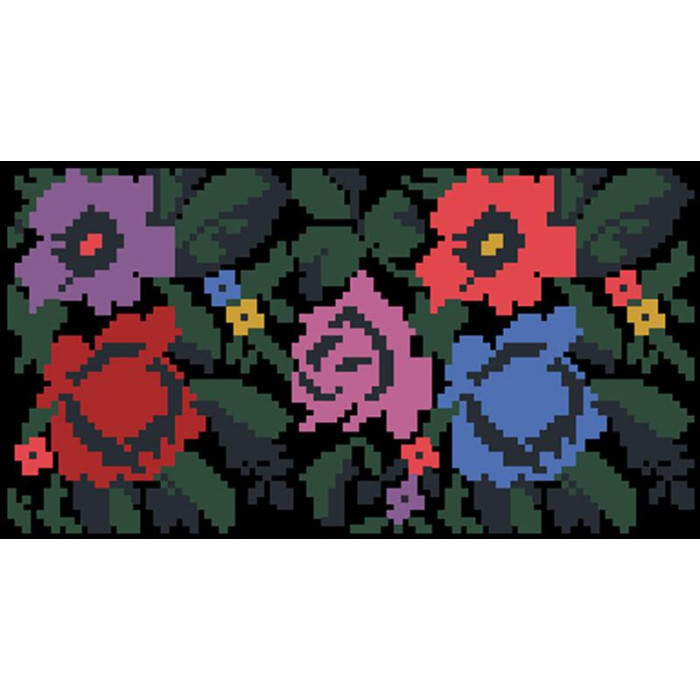 КЛ127дЧ1301k Барвиста вишиванка Набір для вишивки бісером - Клатч Борщівська 21x13 см домоткане полотно, чорний