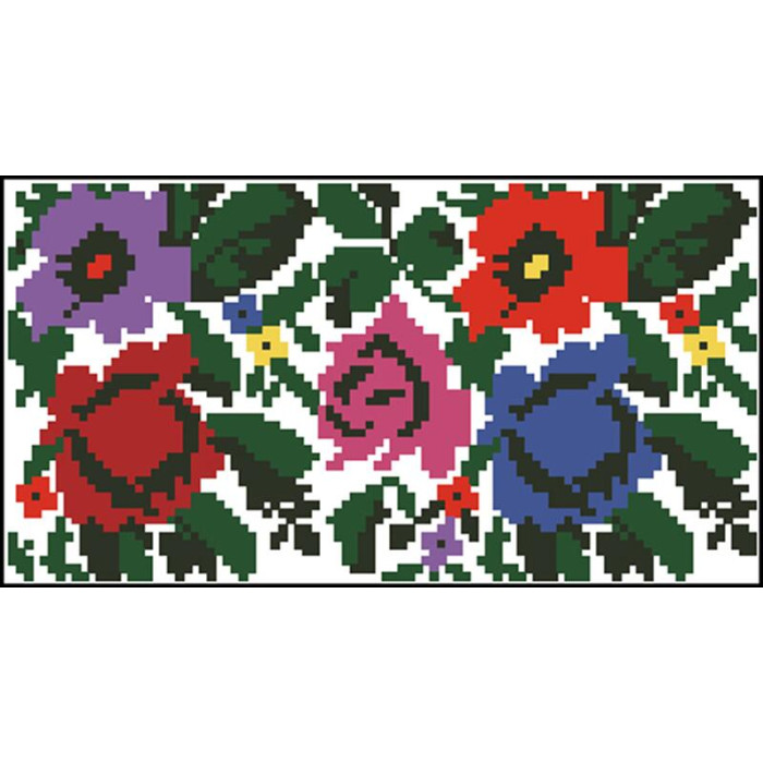 КЛ127шБ1301 Барвиста вишиванка Заготовка для вишивки - Клатч Борщівська 21x13 см шовк, білий