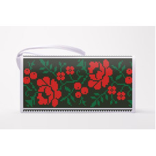 КЛ128хБ1301 Барвиста вишиванка Заготовка для вишивки - Клатч Борщівська 21x13 см батист, білий