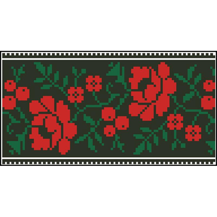 КЛ128кБ1301k Барвиста вишиванка Набір для вишивки бісером - Клатч Борщівська 21x13 см атлас, білий