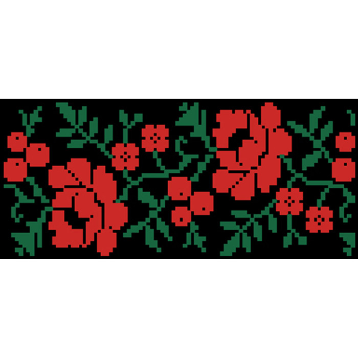 КЛ128кЧ1301i Барвиста вишиванка Набір для вишивки друкованим хрестиком - Клатч Борщівська 21x13 см атлас, чорний