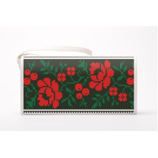 КЛ128шМ1301 Барвиста вишиванка Заготовка для вишивки - Клатч Борщівська 21x13 см шовк, бежевий