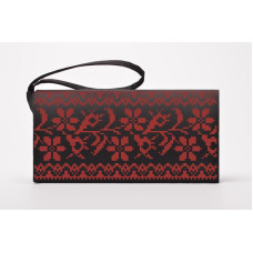 КЛ129кЧ1301k Барвиста вишиванка Набір для вишивки бісером - Клатч Сокальська братки 21x13 см атлас, чорний