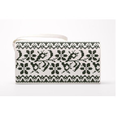 КЛ129кМ1301i Барвиста вишиванка Набір для вишивки друкованим хрестиком - Клатч Сокальська братки 21x13 см атлас, бежевий