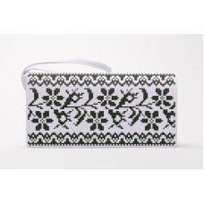 КЛ129лБ1301k Барвиста вишиванка Набір для вишивки бісером - Клатч Сокальська братки 21x13 см льон, білий