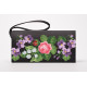 КЛ130дЧ1301i Барвиста вишиванка Набір для вишивки друкованим хрестиком - Клатч Ніжні квіти 21x13 см домоткане полотно, чорний