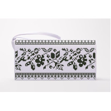 КЛ131лБ1301 Барвиста вишиванка Заготовка для вишивки - Клатч Сокальська мрія 21x13 см льон, білий