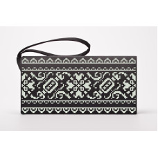 КЛ132кЧ1301 Барвиста вишиванка Заготовка для вишивки - Клатч Сокальська святкова 21x13 см атлас, чорний
