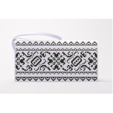 КЛ132пБ1301 Барвиста вишиванка Заготовка для вишивки - Клатч Сокальська святкова 21x13 см габардин, білий