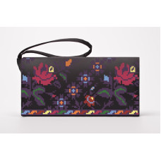 КЛ133лЧ1301 Барвиста вишиванка Заготовка для вишивки - Клатч Сокальська весільна 21x13 см льон, чорний