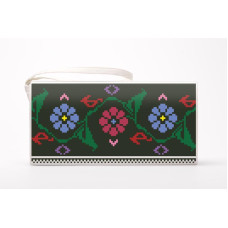 КЛ135дМ1301 Барвиста вишиванка Заготовка для вишивки - Клатч Борщівський край 21x13 см домоткане полотно, бежевий