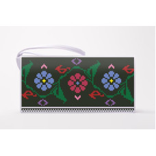КЛ135лБ1301 Барвиста вишиванка Заготовка для вишивки - Клатч Борщівський край 21x13 см льон, білий