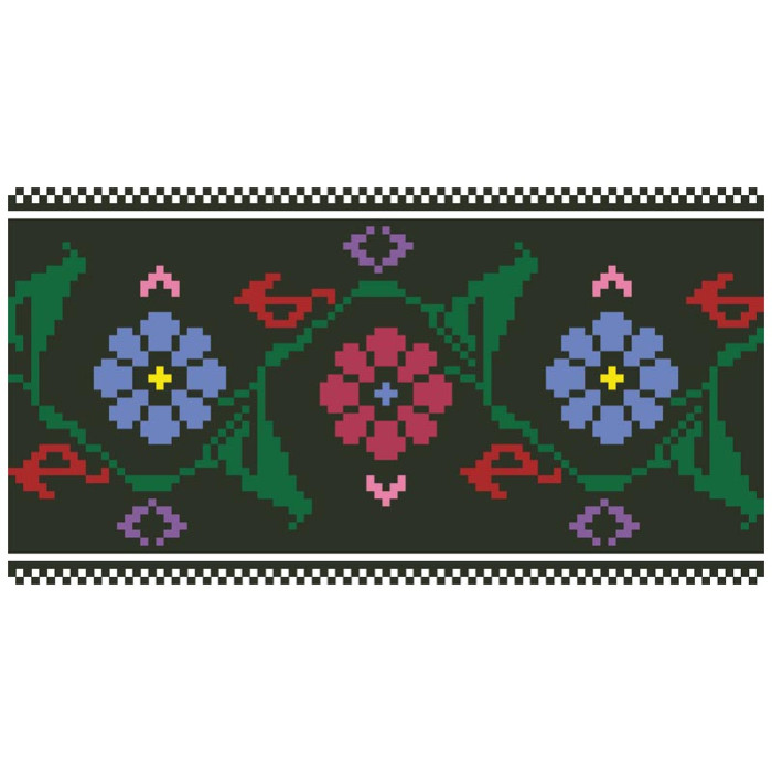 КЛ135пБ1301 Барвиста вишиванка Заготовка для вишивки - Клатч Борщівський край 21x13 см габардин, білий