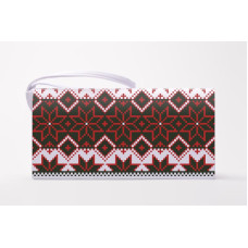 КЛ136пБ1301 Барвиста вишиванка Заготовка для вишивки - Клатч Мамине благословення 21x13 см габардин, білий