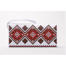 КЛ137дБ1301 Барвиста вишиванка Заготовка для вишивки - Клатч На долю 21x13 см домоткане полотно, білий