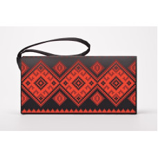 КЛ137лЧ1301 Барвиста вишиванка Заготовка для вишивки - Клатч На долю 21x13 см льон, чорний