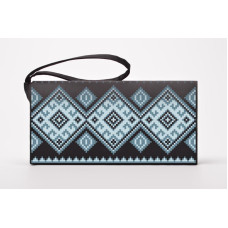 КЛ138дЧ1301 Барвиста вишиванка Заготовка для вишивки - Клатч На долю 21x13 см домоткане полотно, чорний