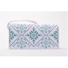 КЛ139кБ1301 Барвиста вишиванка Заготовка для вишивки - Клатч Мами оберіг 21x13 см атлас, білий