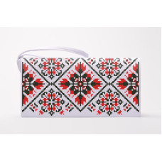 КЛ140кБ1301 Барвиста вишиванка Заготовка для вишивки - Клатч Мами оберіг 21x13 см атлас, білий