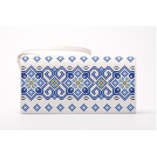 КЛ141дБ1301 Барвиста вишиванка Заготовка для вишивки - Клатч Елегантність 21x13 см домоткане полотно, білий