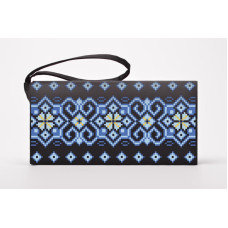 КЛ141хЧ1301 Барвиста вишиванка Заготовка для вишивки - Клатч Елегантність 21x13 см батист, чорний