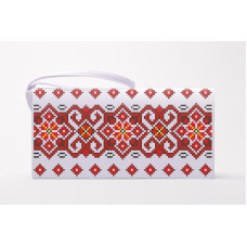 КЛ142хБ1301 Барвиста вишиванка Заготовка для вишивки - Клатч Елегантність 21x13 см батист, білий