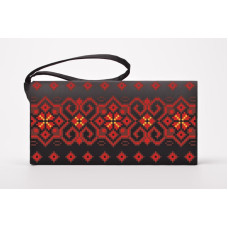 КЛ142лЧ1301 Барвиста вишиванка Заготовка для вишивки - Клатч Елегантність 21x13 см льон, чорний