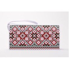 КЛ143пБ1301 Барвиста вишиванка Заготовка для вишивки - Клатч Зоряна ніч 21x13 см габардин, білий