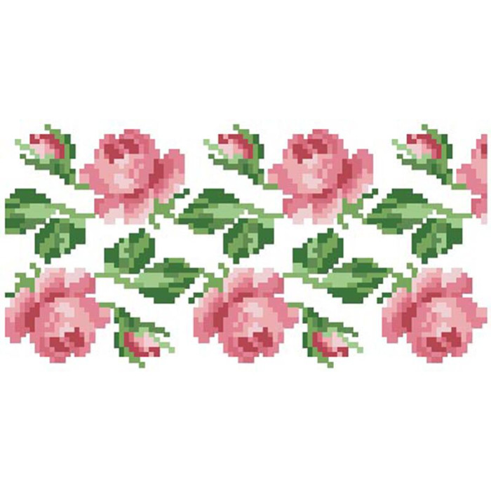 КЛ168хБ1301 Барвиста вишиванка Заготовка для вишивки - Клатч Ніжні троянди 21x13 см батист, білий