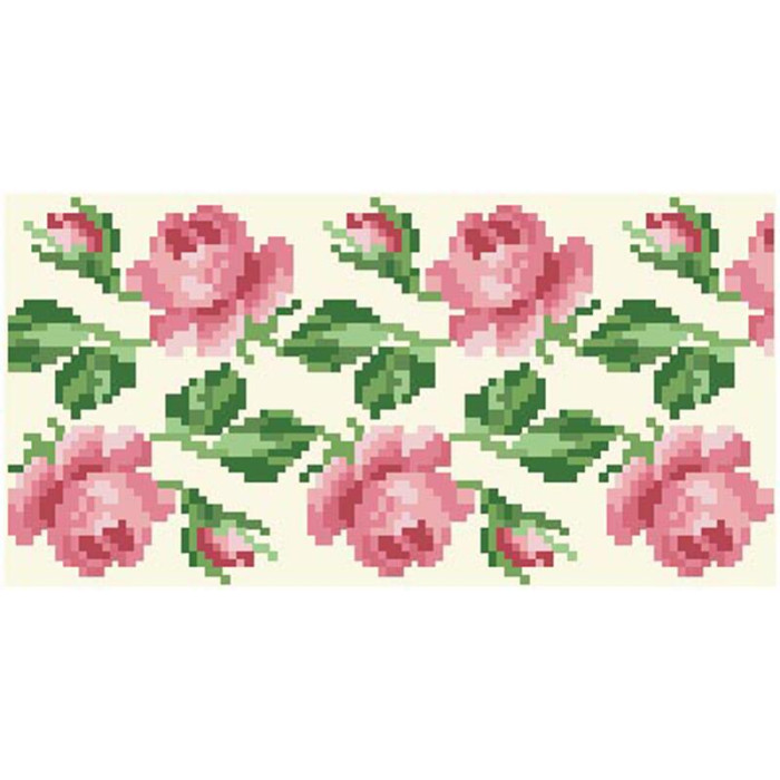 КЛ168кМ1301i Барвиста вишиванка Набір для вишивки друкованим хрестиком - Клатч Ніжні троянди 21x13 см атлас, бежевий