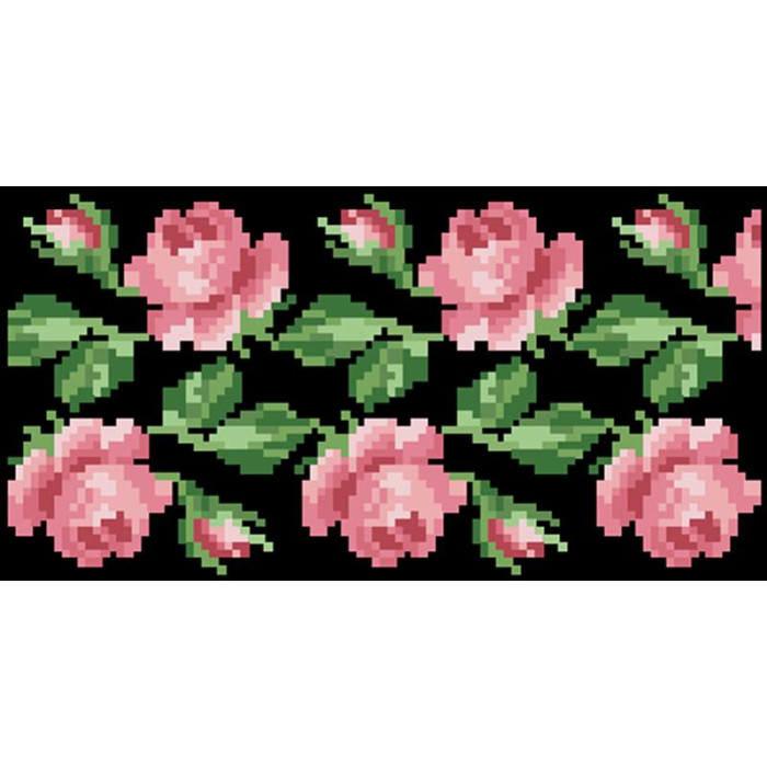 КЛ168шЧ1301k Барвиста вишиванка Набір для вишивки бісером - Клатч Ніжні троянди 21x13 см шовк, чорний