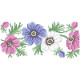 КЛ170пБ1301i Барвиста вишиванка Набір для вишивки друкованим хрестиком - Клатч Анемони 21x13 см габардин, білий