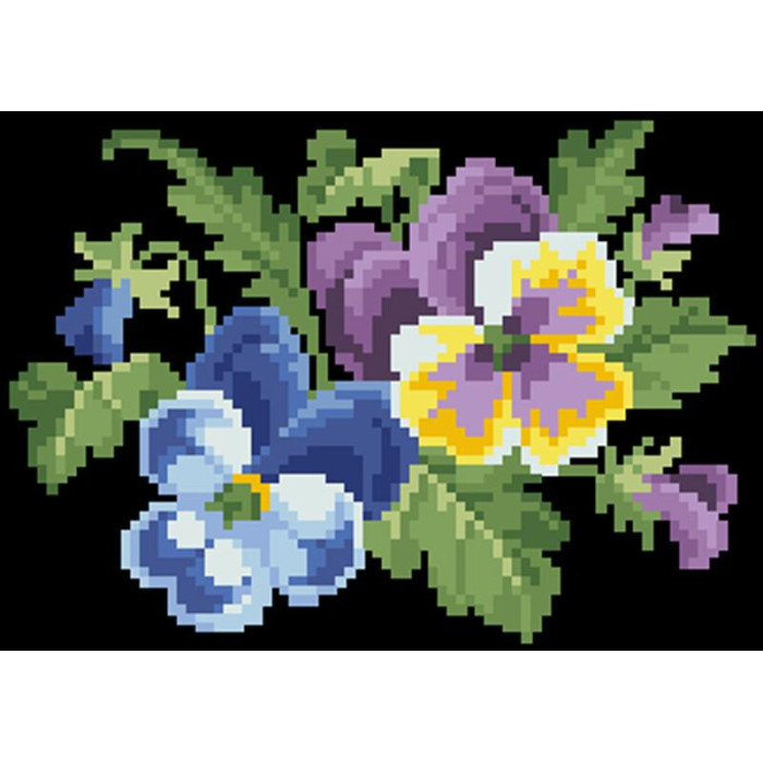 КЛ171кЧ1301i Барвиста вишиванка Набір для вишивки друкованим хрестиком - Клатч Братки 21x13 см атлас, чорний