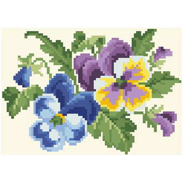 КЛ171кМ1301i Барвиста вишиванка Набір для вишивки друкованим хрестиком - Клатч Братки 21x13 см атлас, бежевий