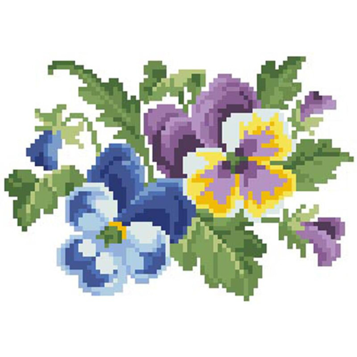 КЛ171лБ1301i Барвиста вишиванка Набір для вишивки друкованим хрестиком - Клатч Братки 21x13 см льон, білий