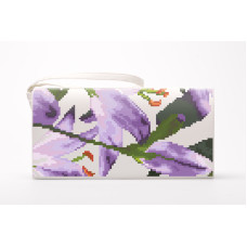 КЛ175хБ1301 Барвиста вишиванка Заготовка для вишивки - Клатч Місячні лілії 21x13 см батист, білий