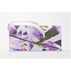 КЛ175лБ1301i Барвиста вишиванка Набір для вишивки друкованим хрестиком - Клатч Місячні лілії 21x13 см льон, білий