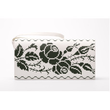 КЛ178шМ1301k Барвиста вишиванка Набір для вишивки бісером - Клатч Троянди. Орнамент 21x13 см шовк, бежевий