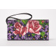 КЛ179дЧ1301i Барвиста вишиванка Набір для вишивки друкованим хрестиком - Клатч Фіалки і троянди 21x13 см домоткане полотно, чорний