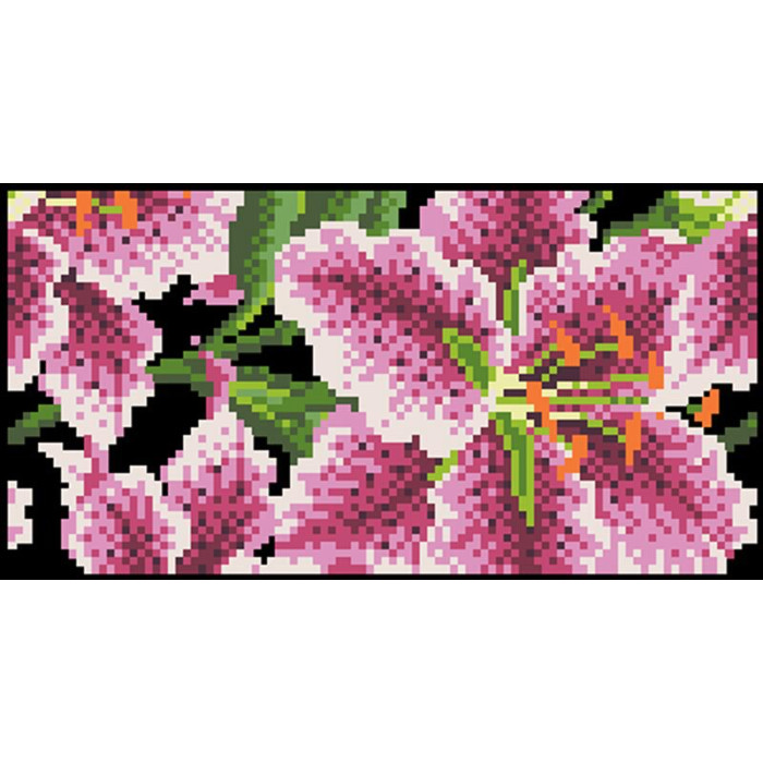 КЛ181кЧ1301k Барвиста вишиванка Набір для вишивки бісером - Клатч Розкішні лілії 21x13 см атлас, чорний