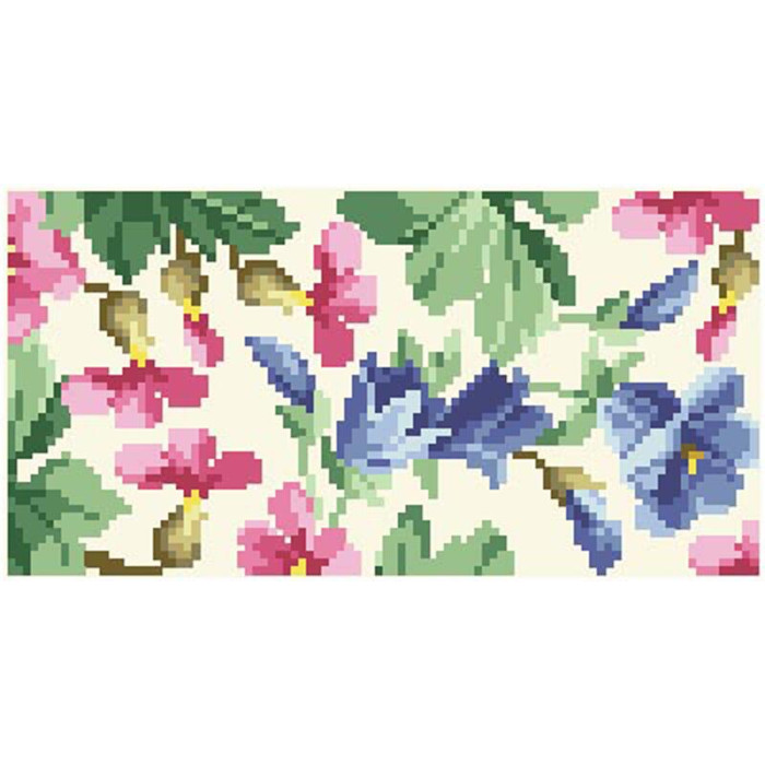 КЛ184шМ1301i Барвиста вишиванка Набір для вишивки друкованим хрестиком - Клатч Цвіт шипшини, дзвіночки 21x13 см шовк, бежевий