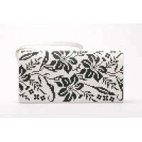 КЛ185кМ1301i Барвиста вишиванка Набір для вишивки друкованим хрестиком - Клатч Лілії. Орнамент 21x13 см атлас, бежевий