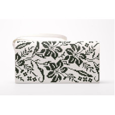 КЛ185шМ1301 Барвиста вишиванка Заготовка для вишивки - Клатч Лілії. Орнамент 21x13 см шовк, бежевий