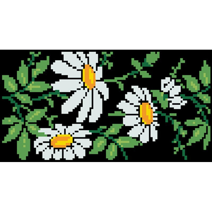 КЛ187лЧ1301i Барвиста вишиванка Набір для вишивки - Клатч Ромашки 21x13 см льон, чорний